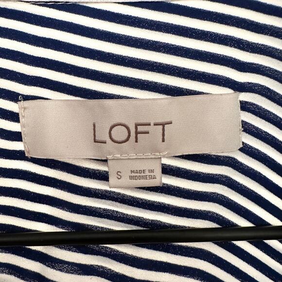 ANN TAYLOR LOFT Navy Blue & White Stripe Dress – Small - Picture 6 of 9
